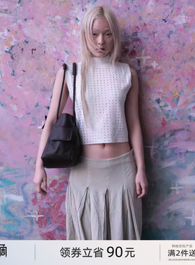 ECODAY原创设计束束包大容量抽绳水桶包女包单肩手提灰色大象包包