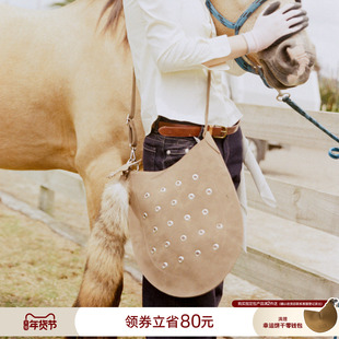 ECODAY麂皮洞洞包秋冬季设计款复古斜挎包单肩包大容量手提女包包