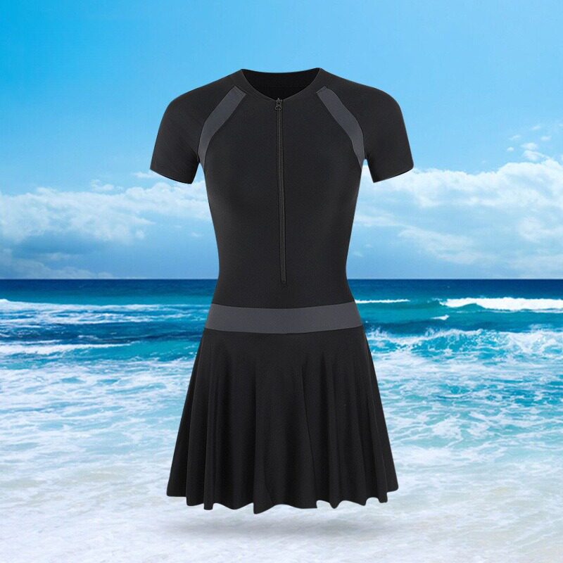 连体泳衣两件套性感遮肚显瘦裙式保守泡温泉速干透气女生连体泳衣