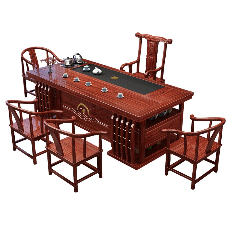 实木茶桌椅组合办公室茶几茶具套B装现代家用功夫一体新中式泡茶