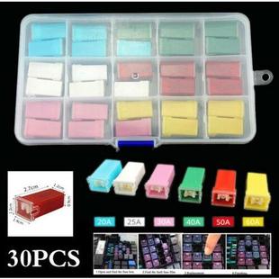 30PCS汽车保险丝长STD形状分类险丝98320A25A保0A40A350A60A