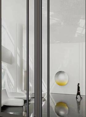 奢手玻璃大拉轻手黑色不锈钢弯管商铺酒BTZ店实木门门把金色对装