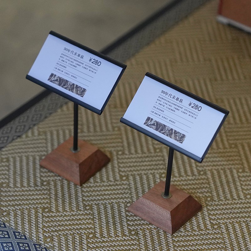 实木台卡展示架留言卡片便签夹高A档价签价格展示牌立式金属标价