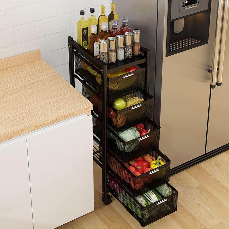 抽屉厨房置架落地28307497多层功多能架子式可抽物拉夹缝收纳架蔬