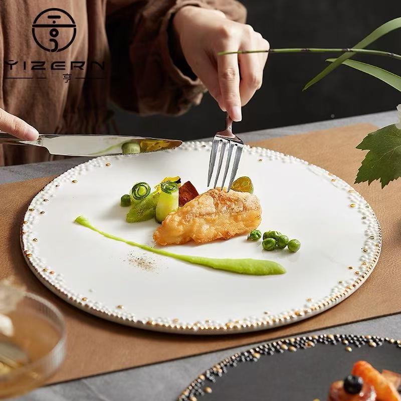 2025日新款发发奇西创餐排盘轻奢式菜意GHX面白色家用沙牛拉碟