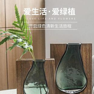 欧式ins风实木玻花瓶家居装天使之泪店饰家居酒璃格天使之泪实木