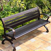 远茂铸铝椅子公园椅户外长椅铝合金休闲椅子公园座椅长条凳休息椅