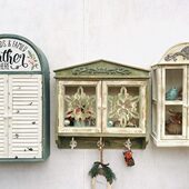 厨房吊柜壁柜挂墙饰阳台双门板木雕花储物柜墙壁装 饰置物柜