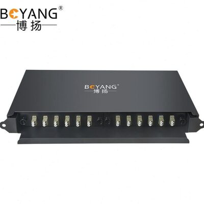 博扬 12口24芯光纤配线架1U单元体LC多模(50/125)双工24芯满配抽