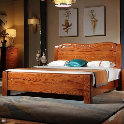 北美红米橡.实木床现木代简约151.8米665双人高箱储物轻奢2米床婚