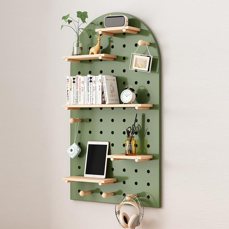 弧置物架墙板挂板收纳进门后形入户玄墙关面收纳洞板置RLV物架挂