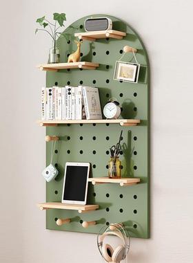 弧置物架墙板挂板收纳进门后形入户玄墙关面收纳洞板置RLV物架挂