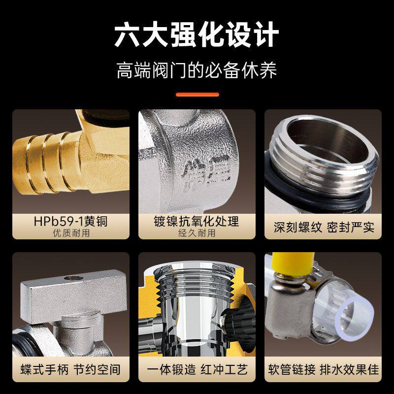 伟星地暖分水器暖气片散热器排水阀排气放水排污1寸6分黄铜大流量
