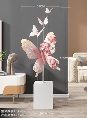轻奢乔蝴视蝶大型落地摆件客厅电柜沙发旁软装家饰居zls2087品迁