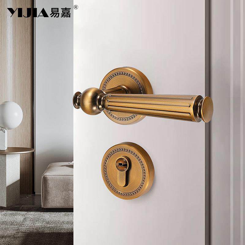 门锁木卧室门锁家用室内房间门锁法式门音锁分锁体锁磁吸72F81、7