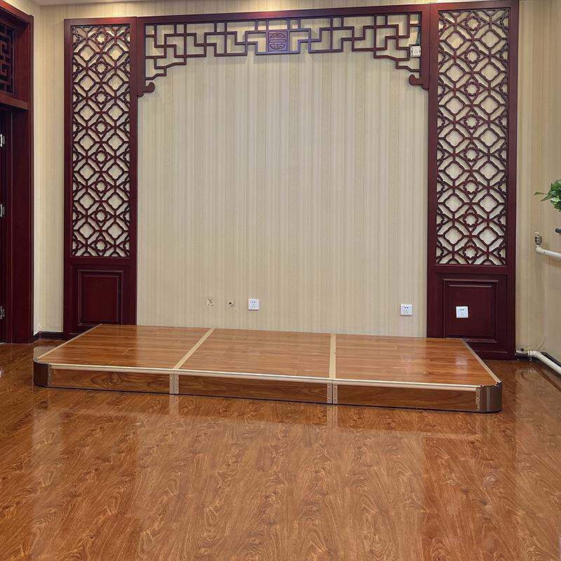 教室地985台小舞台半圆木室内吉他形站台小讲台教弧学演讲社台实