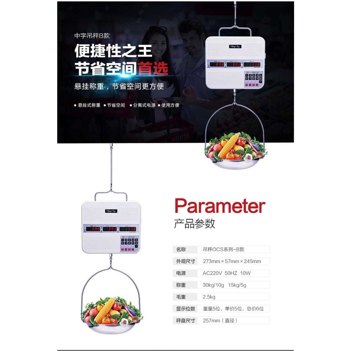 牌电子吊秤30kg小型台秤防水台秤