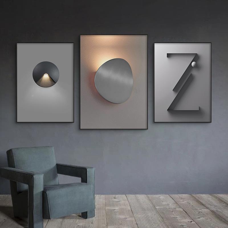 现简约字代母抽S-251象创意个性客装饰画沙背景墙三联厅画办公室