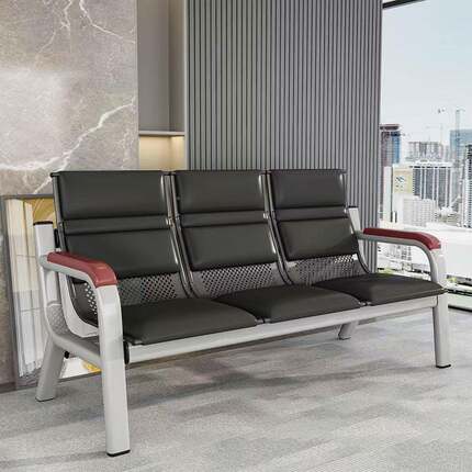 1355办公沙排发茶组合长条椅连排座椅候诊室椅三人位长椅接几室待