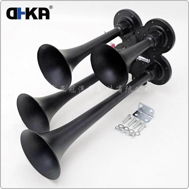 DH镀KAAS034AS亚货冠-AS034现货12V/24V四管黑色铬电控喇叭气卡车