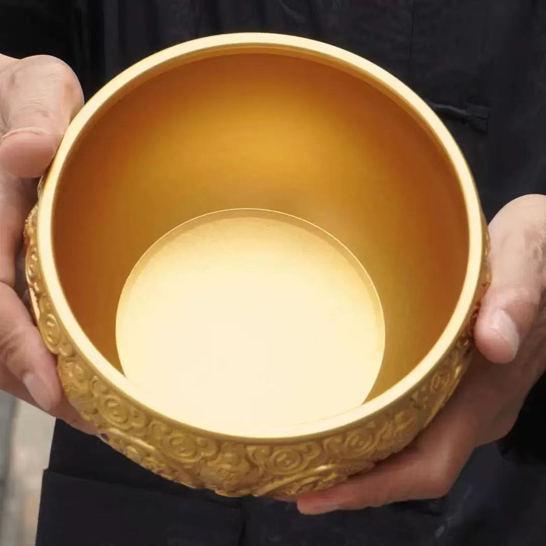 金色招财鱼缸摆件创意家居装饰工艺品摆件