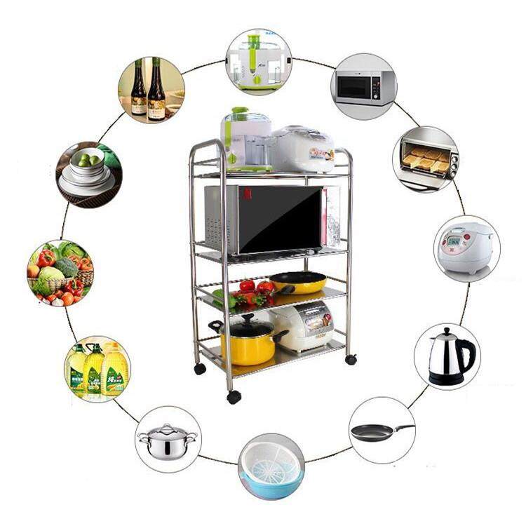 置一件锈起批不钢落地多层房多功能微波炉物厨架烤箱支架收ZWJ10