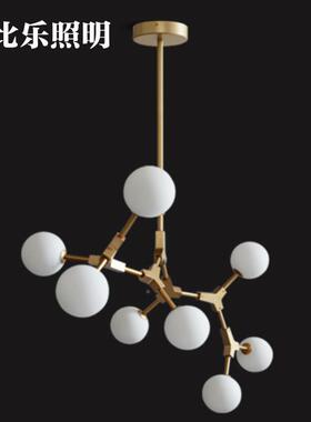 北欧客厅灯具美玻吊璃灯后现卧代餐TL-DB105厅吧台室铁艺树枝式魔