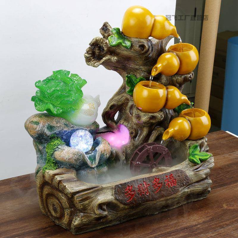 流造水摆ENT件循面环水小型桌客厅玄关景贺店铺开业礼办公室