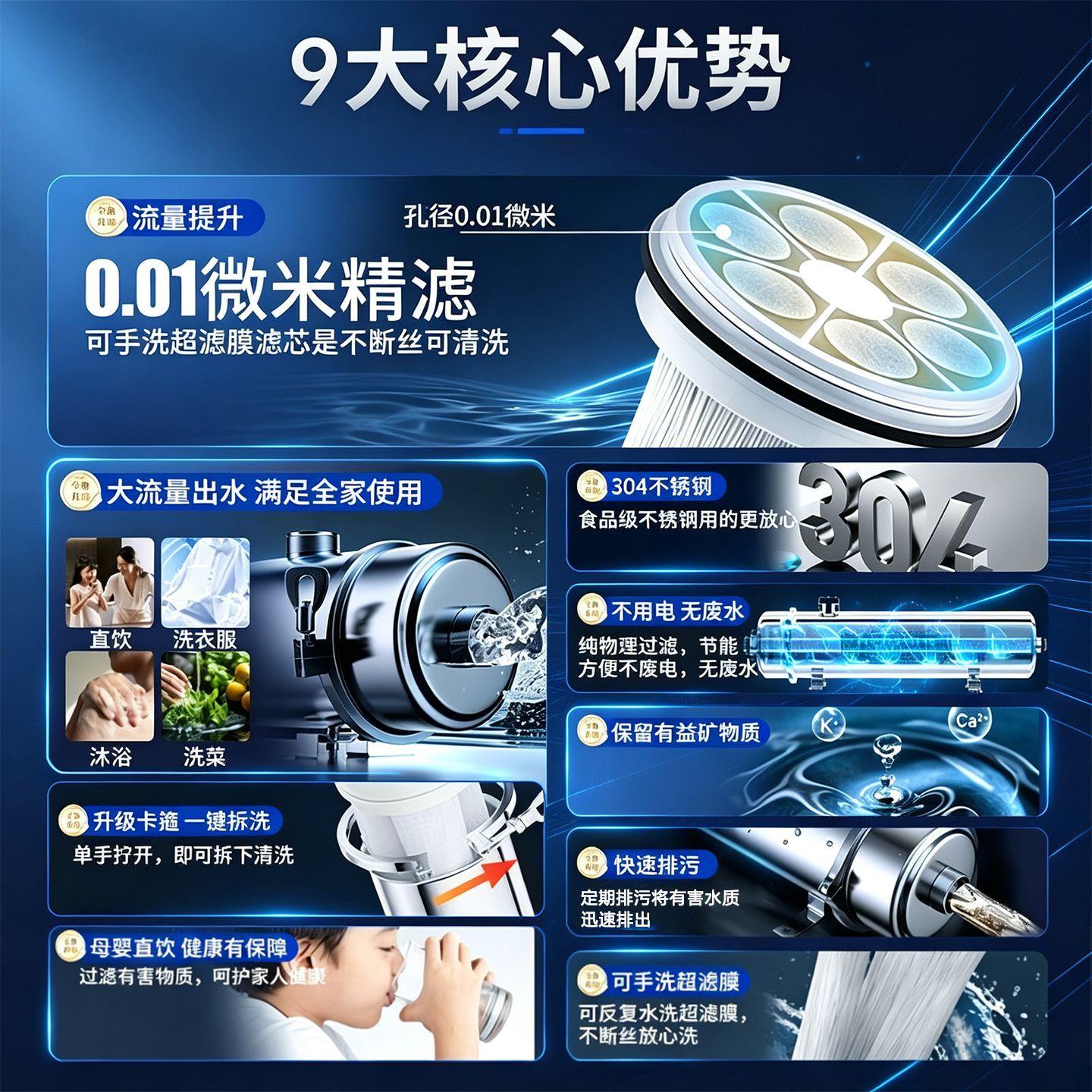 304不锈钢中央净水器拉扯