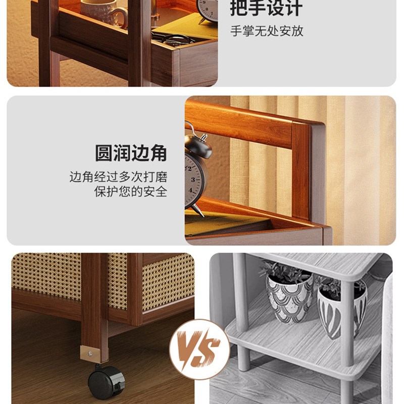 中古小推车置物i架可移动茶几小桌子客厅沙发边几零食储物收纳架