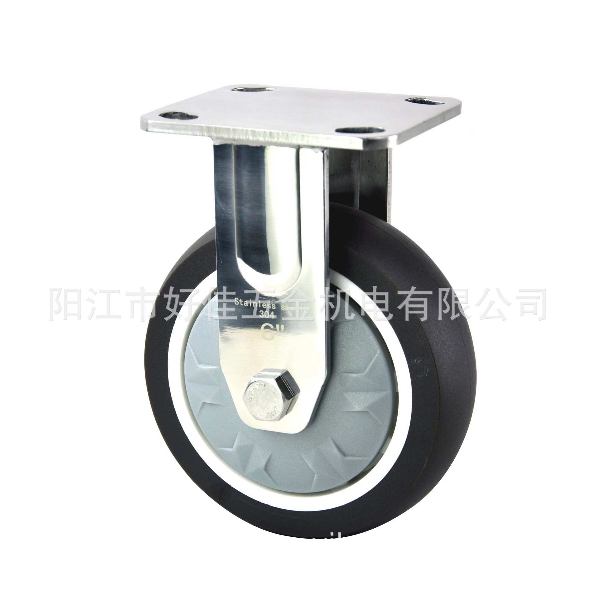 源头工厂直供6X2重型304全不锈钢静音TPR定向脚轮