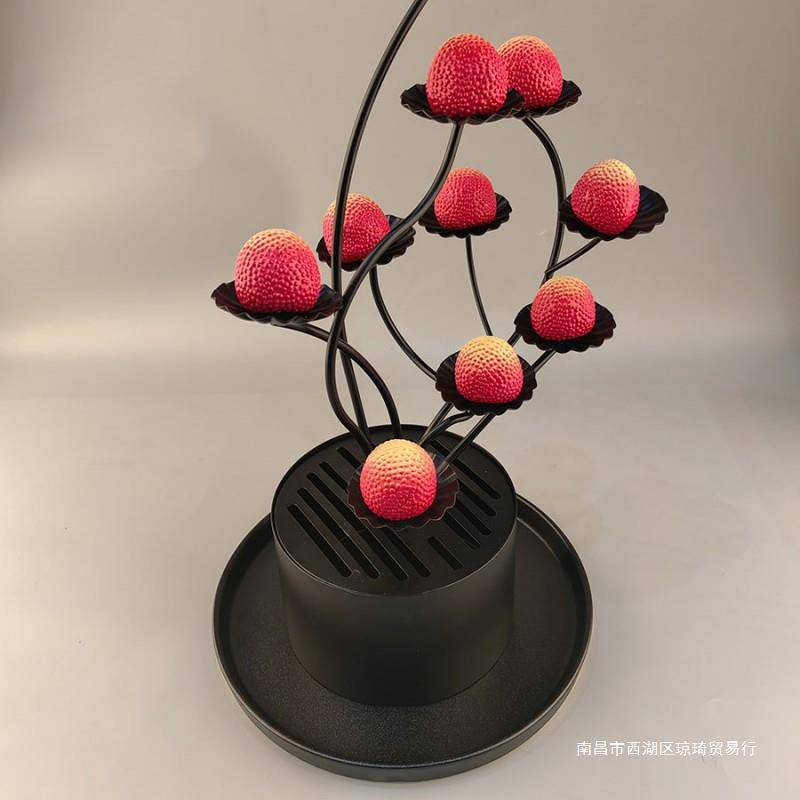 铁艺花朵树摆台花架树荔枝虾球盘子创意摆盘冷菜装饰餐具简约格调