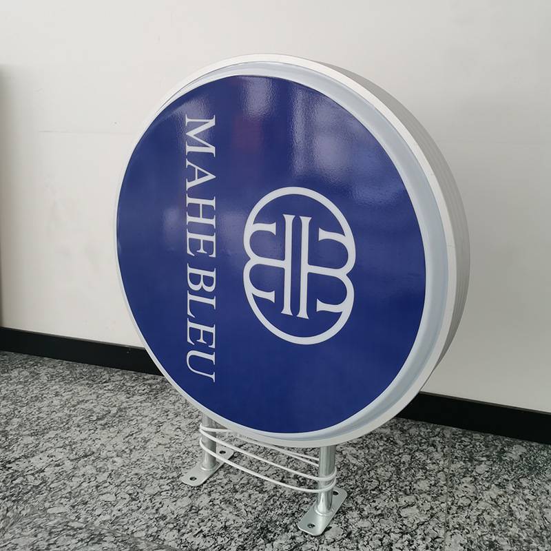 户外亚克力广告双面吸塑灯箱门头侧挂灯箱led圆形灯箱制作