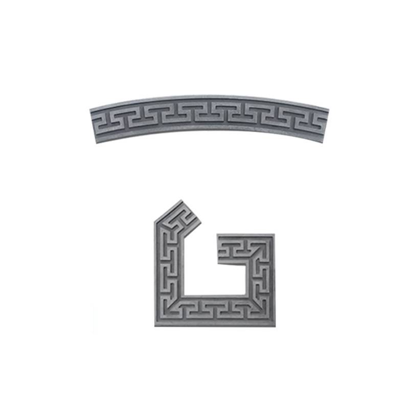 圆形回纹线 月亮门拱形砖雕 弧形浮雕边线影壁墙踢脚砖雕现货