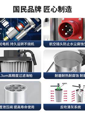02特佰仕工业用吸尘器751F工厂车间仓库大功率吸粉尘铁屑石子渣机