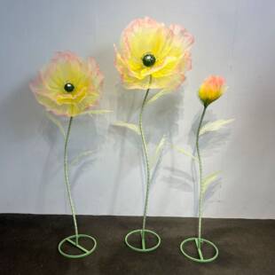 仿真花虞美人婚庆道具场景布置大花舞台造景装饰假花橱窗美陈路引