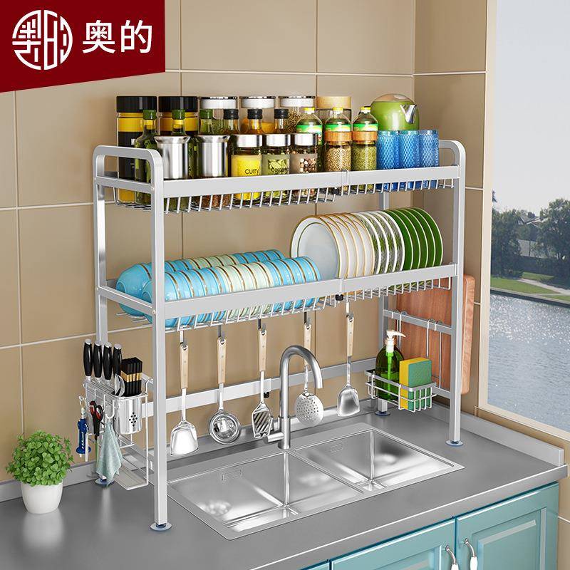 水槽置物架304不锈钢碗碟收纳架水池上方沥水架晾碗筷碗盘架扩容