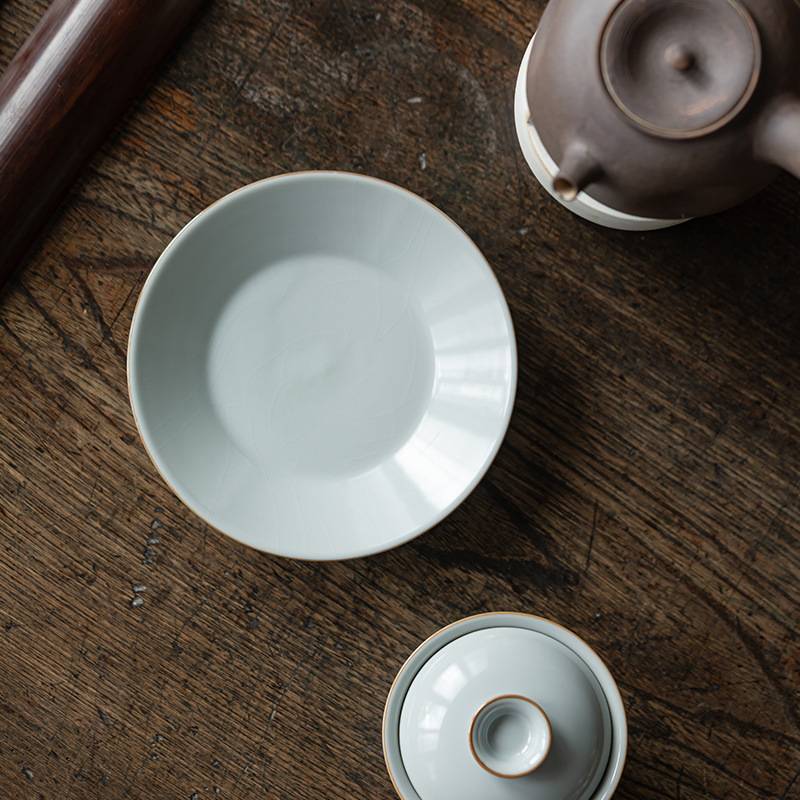 观岚汝窑开片可养壶承茶壶垫干泡台茶承储水禅意复古茶台陶瓷壶托