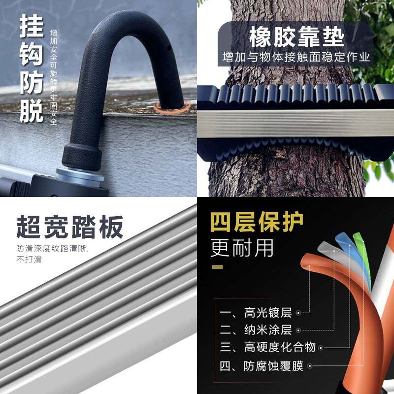 诺奥米伸缩梯家用折叠人字梯室内加厚关节梯多功能步梯升降梯子