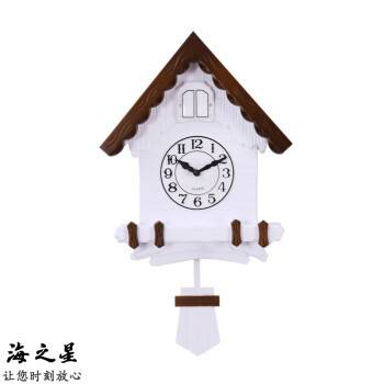 欧式布谷鸟卡通挂钟儿童房卧室报时咕咕钟家用客厅壁挂钟屋形挂钟