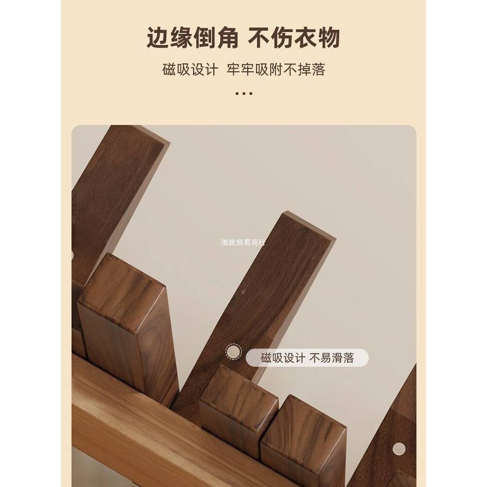 物免卧室入户壁T键后置衣帽挂钩实木进门挂衣架钢琴墙上打孔玄关