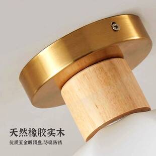 日式入户灯玄关过道灯奶油风花形装饰衣帽间灯家用玻璃衣柜吸顶灯