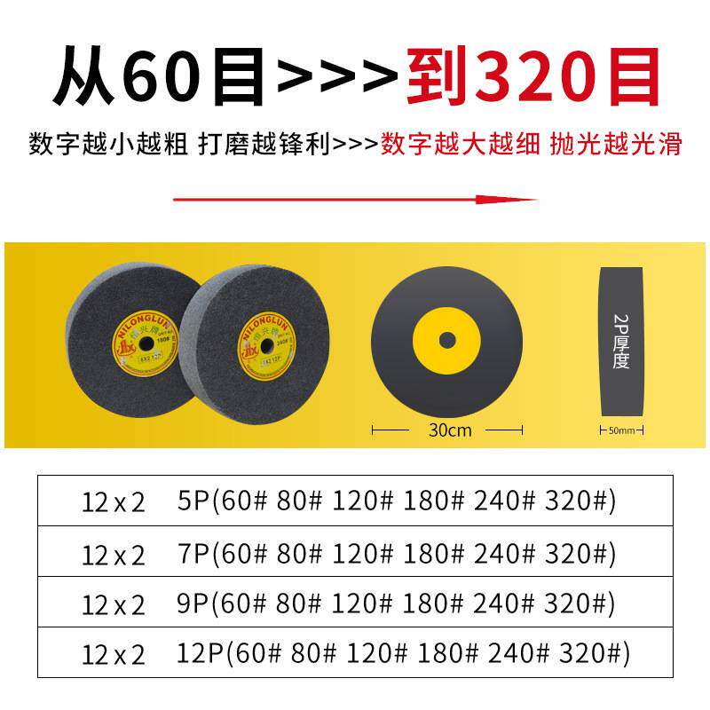 厂家直销恒兴牌拉丝纤维轮尼龙轮 60-320目打磨抛光轮12*2砂轮片