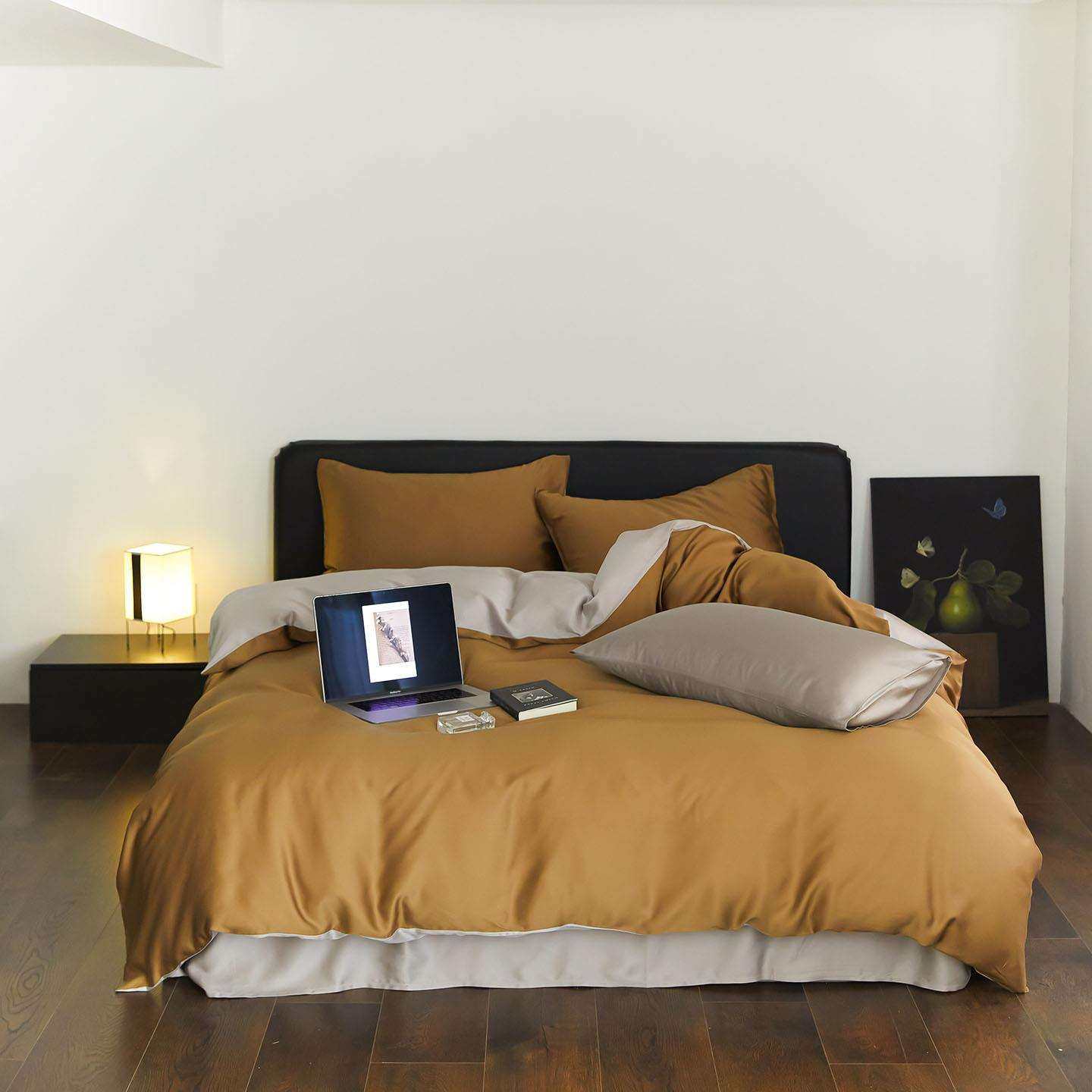 高端新款60支兰精天丝纯色双拼四件套1.5m床单款四件套敦煌色,电子元器件市场,其它元器件,淘宝优惠券,粉丝福利购,淘宝优惠卷