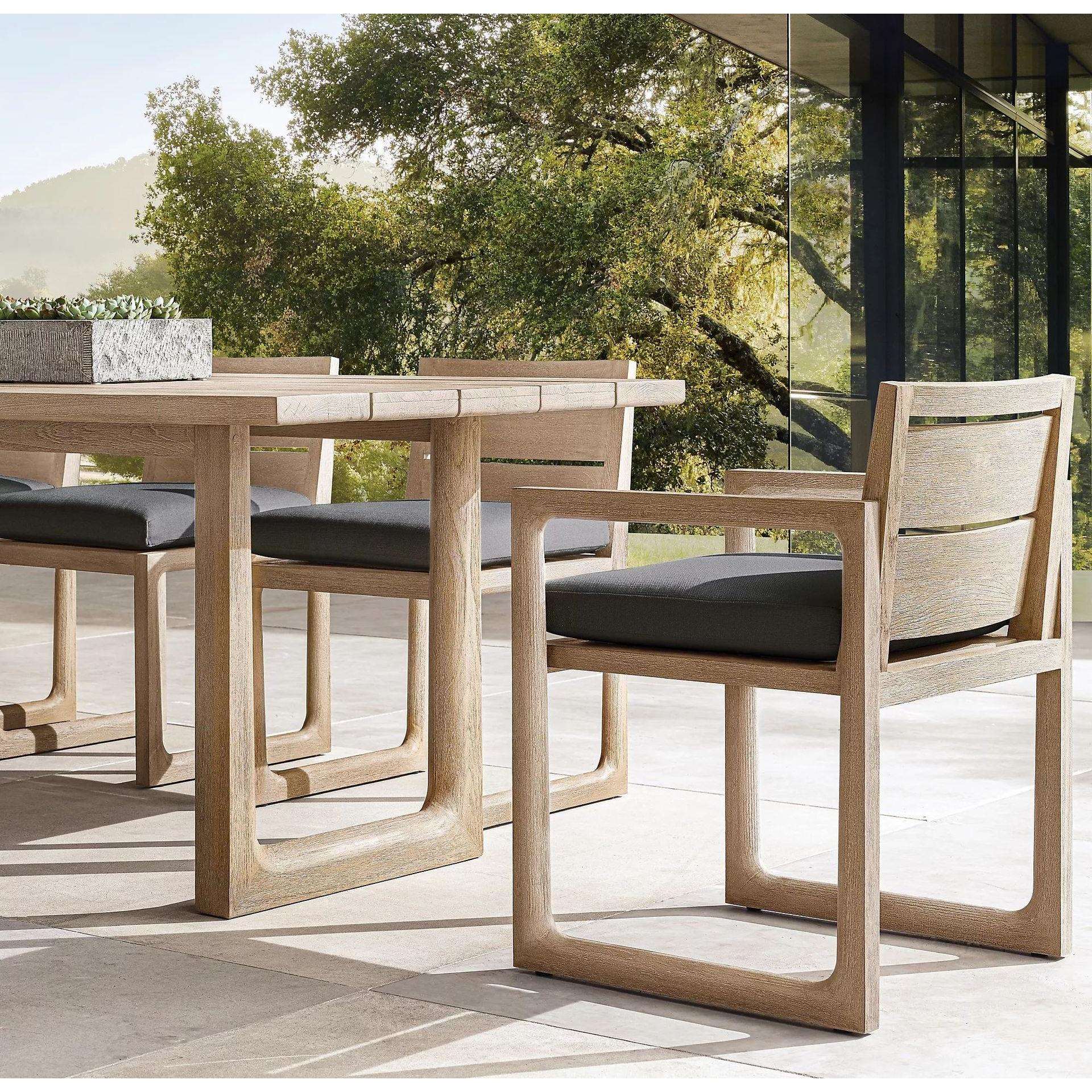 户外庭院室外全实木餐桌椅北欧别墅酒店阳台柚木现代简约家具