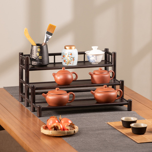 实木茶杯架茶g壶茶具架茶桌茶台旁边置物架紫砂壶桌面博古架杯架