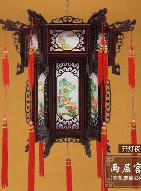 木仿SMR门古中式实六角灯笼中国风阳台大酒店祠堂茶楼宫宫门头廷