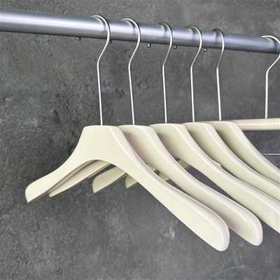 童装店儿童衣架奶油色木质衣撑榉木原木色实木衣挂裤架XLOGO定制