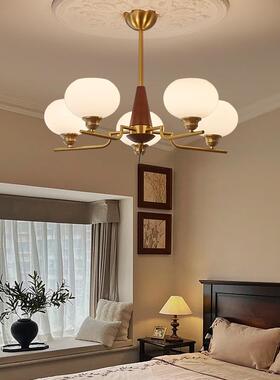 式复古风餐厅书53v房卧室柿子吊灯美侘寂中古in园tage田实木客厅