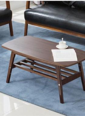 厂家北欧IEW现代简约创意实木茶边几双几长层茶储物桌方形方桌子